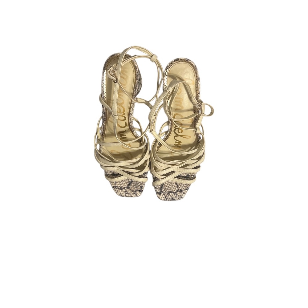 Sam Edelman Beige and Black Strappy Sandals